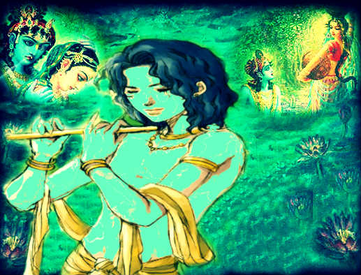 Krishna thinks of Radha